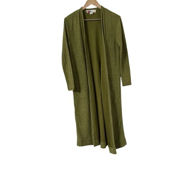 FREE PEOPLE FP Beach 2 Piece BiCoastal Quiet Moss Jumpsuit Cardigan Duster Set - Picture 8 of 11